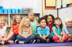 Group of Elementary Pupils In Classroom